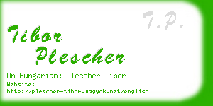 tibor plescher business card